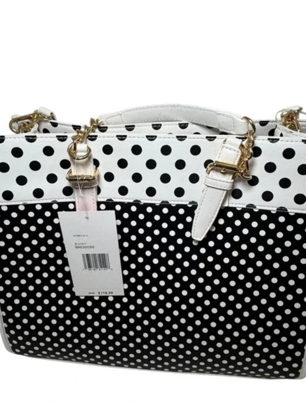 Betsey Johnson Black and White Polka Dot Tote